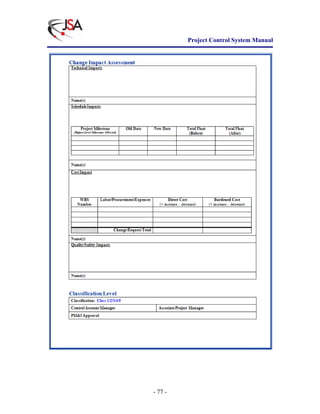 Project Control System Manual | PDF