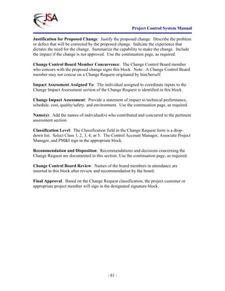 Project Control System Manual | PDF