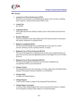 Project Control System Manual | PDF