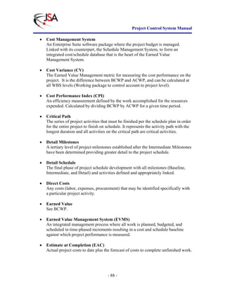 Project Control System Manual | PDF