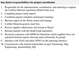 Project Coordinator Job Description