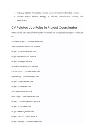 Project Coordinator Resume Examples & Writing Guide for 2025 | PDF