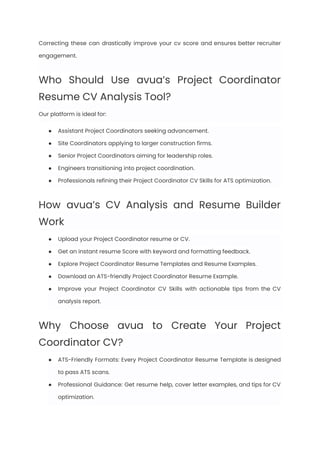 Project Coordinator Resume Examples & Writing Guide for 2025 | PDF