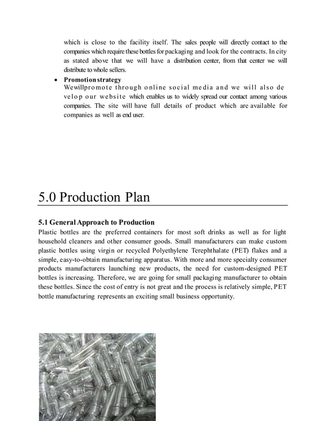 Plastic Manufacturing Company Business Plan