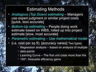 Project cost management-slides | PPT