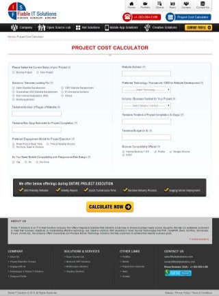Fiable IT Solutions-Project Cost Calculator