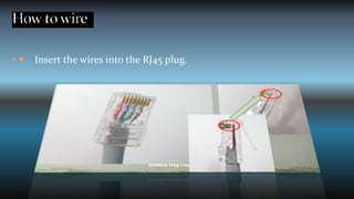 •  Insert the wires into the RJ45 plug.
 