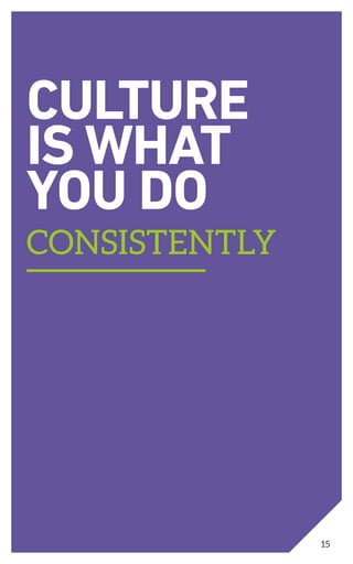 CULTURE
IS WHAT
YOU DO
CONSISTENTLY
15
 