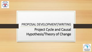 PROPOSAL DEVELOPMENT/WRITING
Project Cycle and Causal
Hypothesis/Theory of Change
 