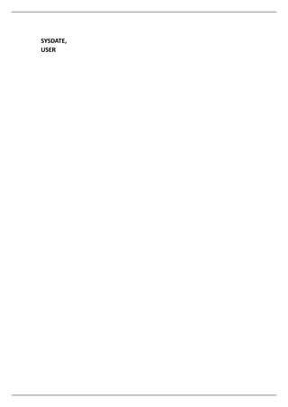 SYSDATE,
USER
 