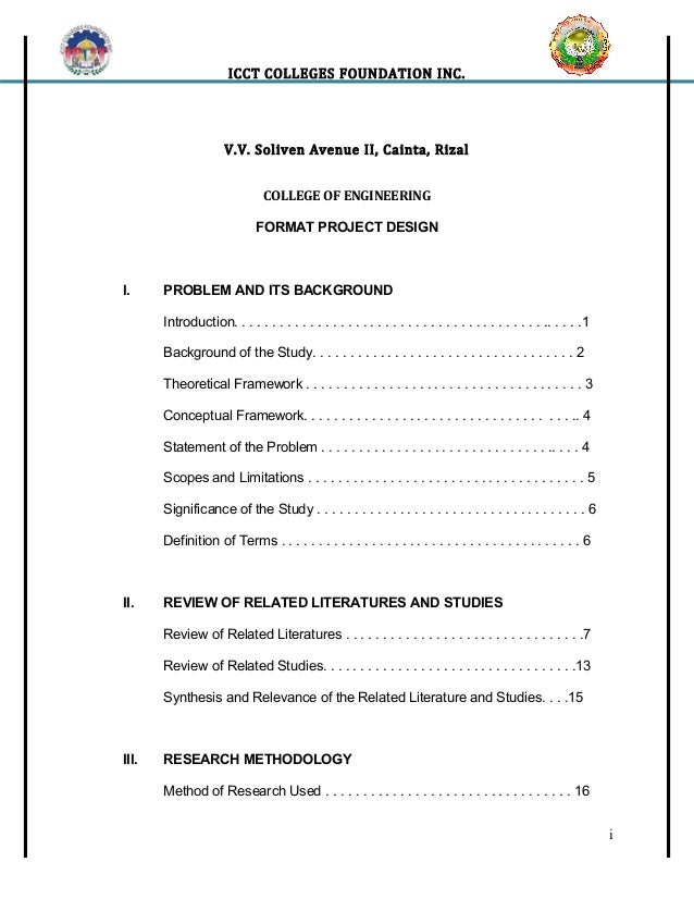 thesis table of contents philippines