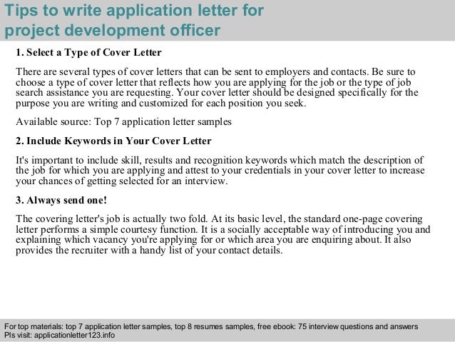 application letter for project field officer