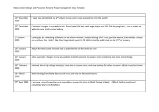 Project diary | DOCX