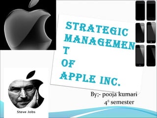 By;- pooja kumari
4th
semester
Strategic
management
of
apple inc.
 