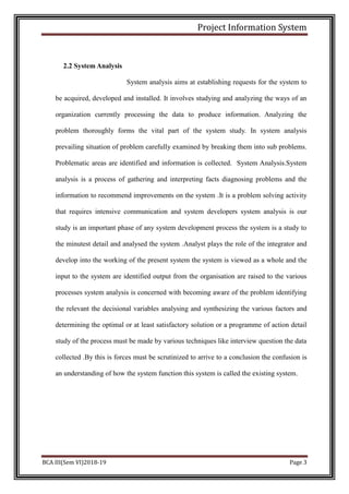 Project Information System | PDF