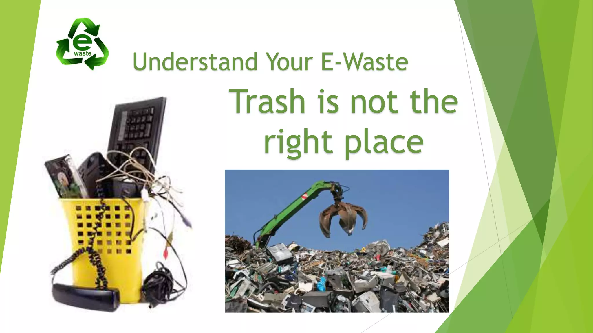 Understand Your E-Waste
Trash is not the
right place
 