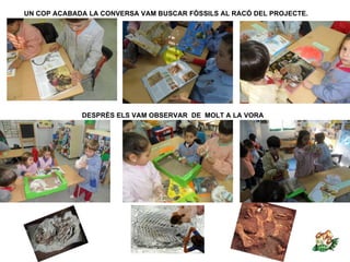 UN COP ACABADA LA CONVERSA VAM BUSCAR FÒSSILS AL RACÓ DEL PROJECTE.




             DESPRÈS ELS VAM OBSERVAR DE MOLT A LA VORA
 