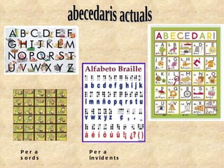 abecedaris actuals Per a sords Per a invidents 