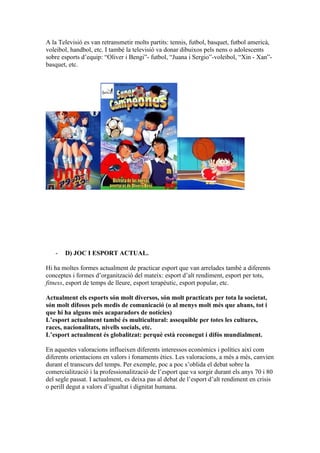 Projecte joc  esport