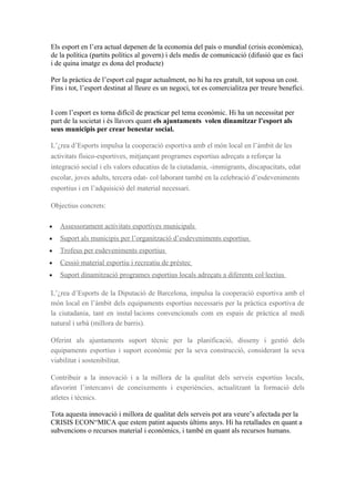 Projecte joc  esport