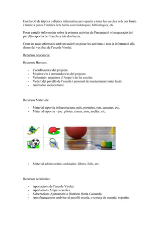 Projecte joc  esport