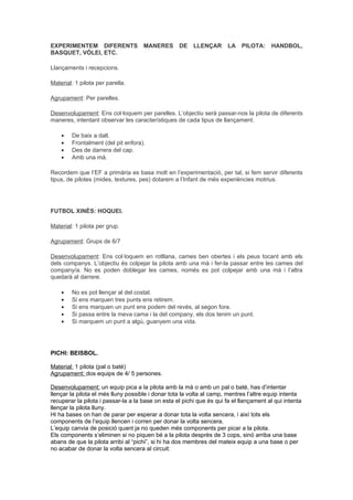 Projecte joc  esport