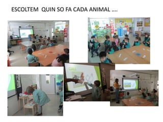 ESCOLTEM QUIN SO FA CADA ANIMAL ….
 