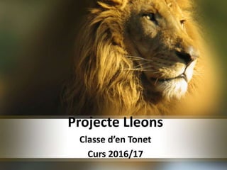 Projecte Lleons
Classe d’en Tonet
Curs 2016/17
 