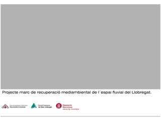 Projecte marc de recuperació mediambiental de l´espai fluvial del Llobregat.
 