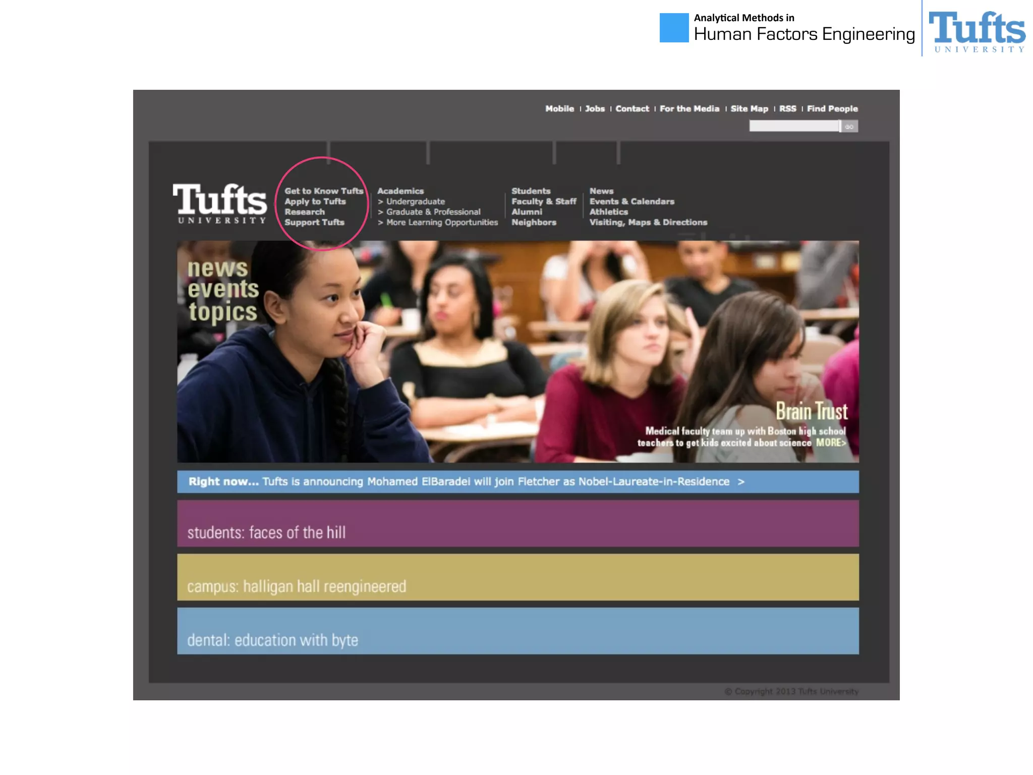 Analy&cal	
  Methods	
  in	
  
Human Factors Engineering
 