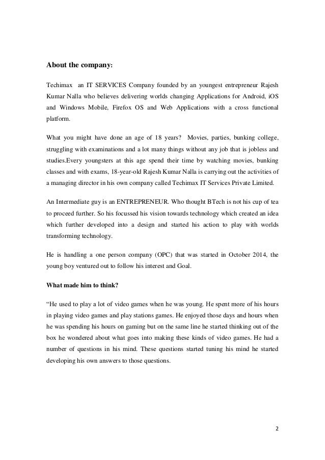 interview with an entrepreneur
