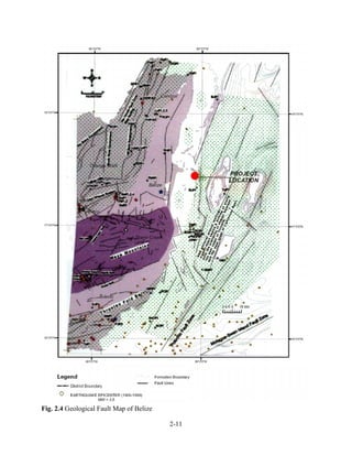 2-11 
Fig. 2.4 Geological Fault Map of Belize 
 