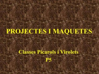 PROJECTES I MAQUETES

  Classes Picarols i Virolets
             P5
 
