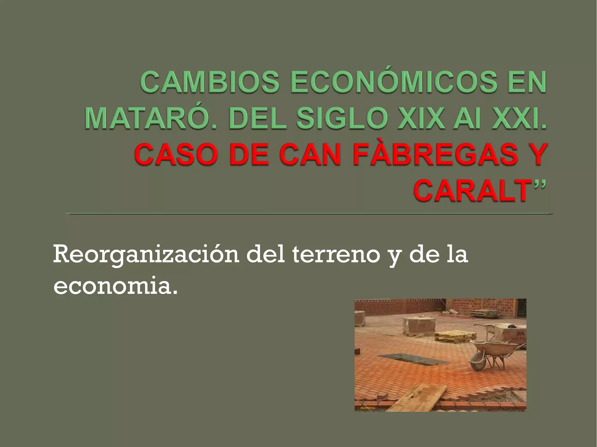 Reorganización del terreno y de la
economia.
 