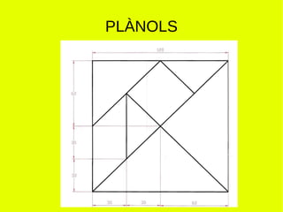 La primera diagonal s’ha de dividir en quatre parts iguals. 