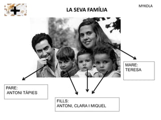 FILLS:
ANTONI, CLARA I MIQUEL
PARE:
ANTONI TÀPIES
MARE:
TERESA
LA SEVA FAMÍLIA
MYKOLA
 