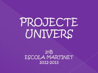 PROJECTE
UNIVERS
2nB
ESCOLA MARTINET
2012-2013
 