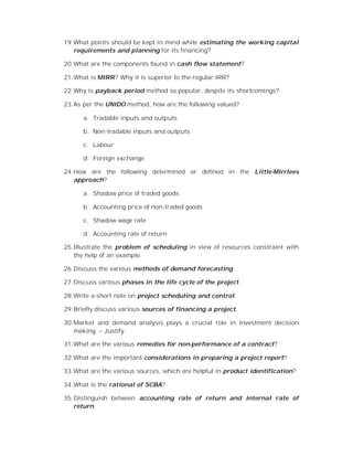 Project evaluation and implementation notes and questions | PDF