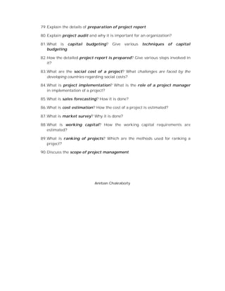 Project evaluation and implementation notes and questions | PDF