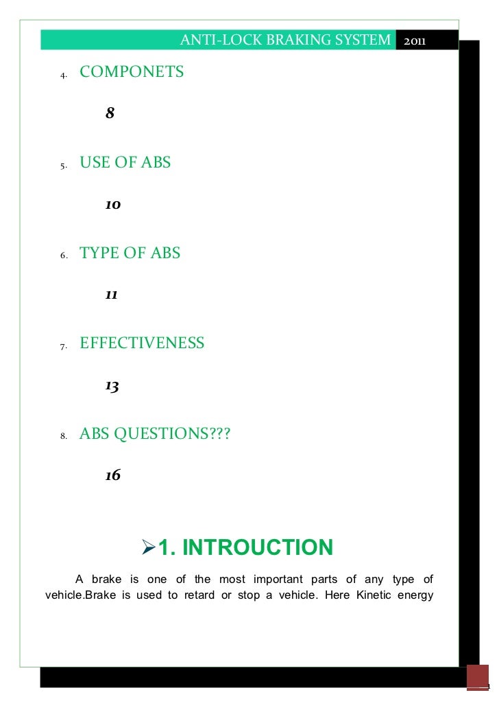 anti lock braking system pdf seminar