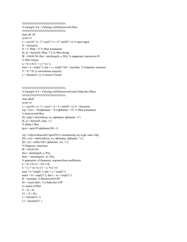 Project filter matlab | PDF