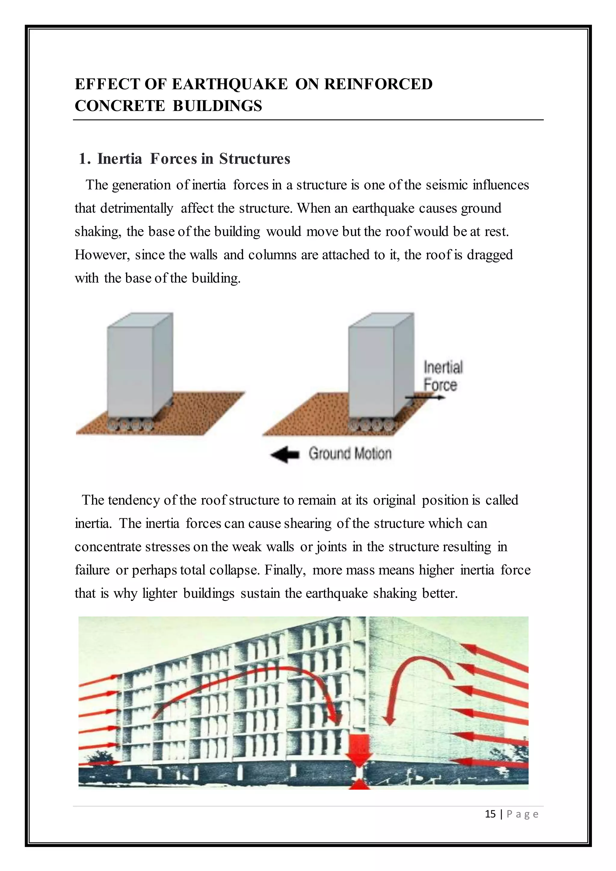 project report on earth quake resisting building | DOCX