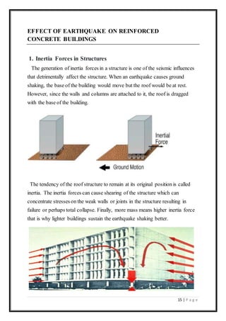 Building Inertia project report on earth quake resisting building | DOCX