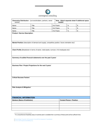 Project Finance Application Form Intro Short | PDF