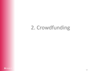 2. Crowdfunding
12
 