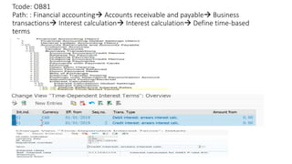 Tcode: OB81
Path: : Financial accounting Accounts receivable and payable Business
transactions Interest calculation Interest calculation Define time-based
terms
 