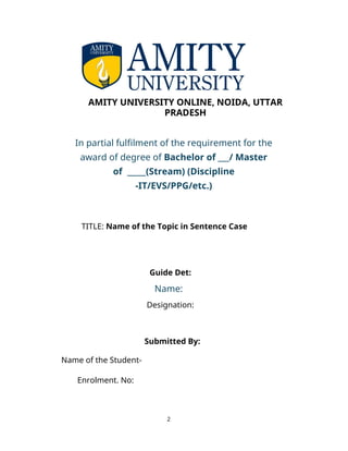 project report format for engineering stufents | DOCX