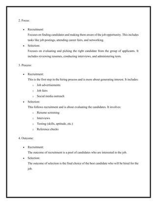 Introduction to conclusions of recruitment process and selection ...