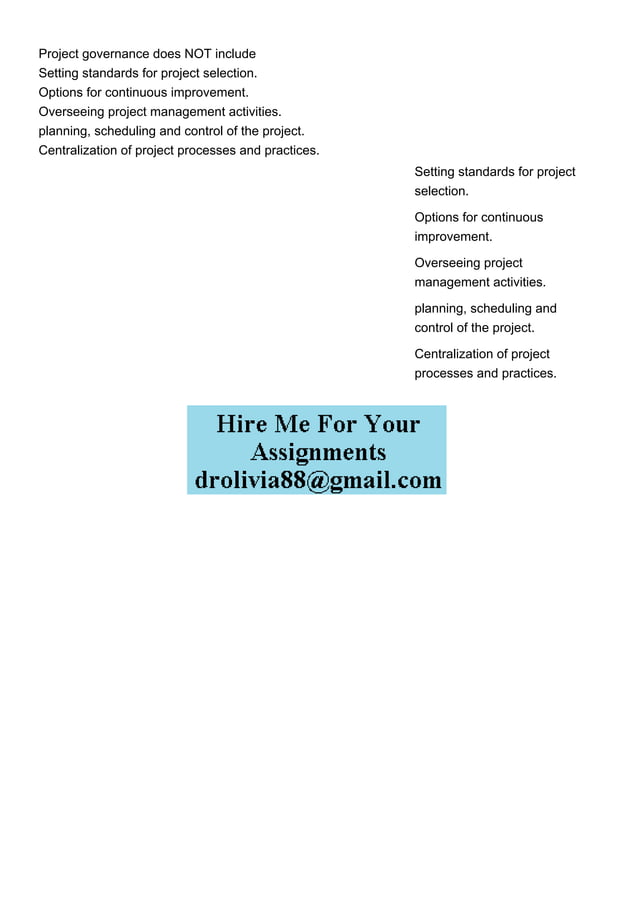 Project governance does NOT include Setting standards for p.pdf