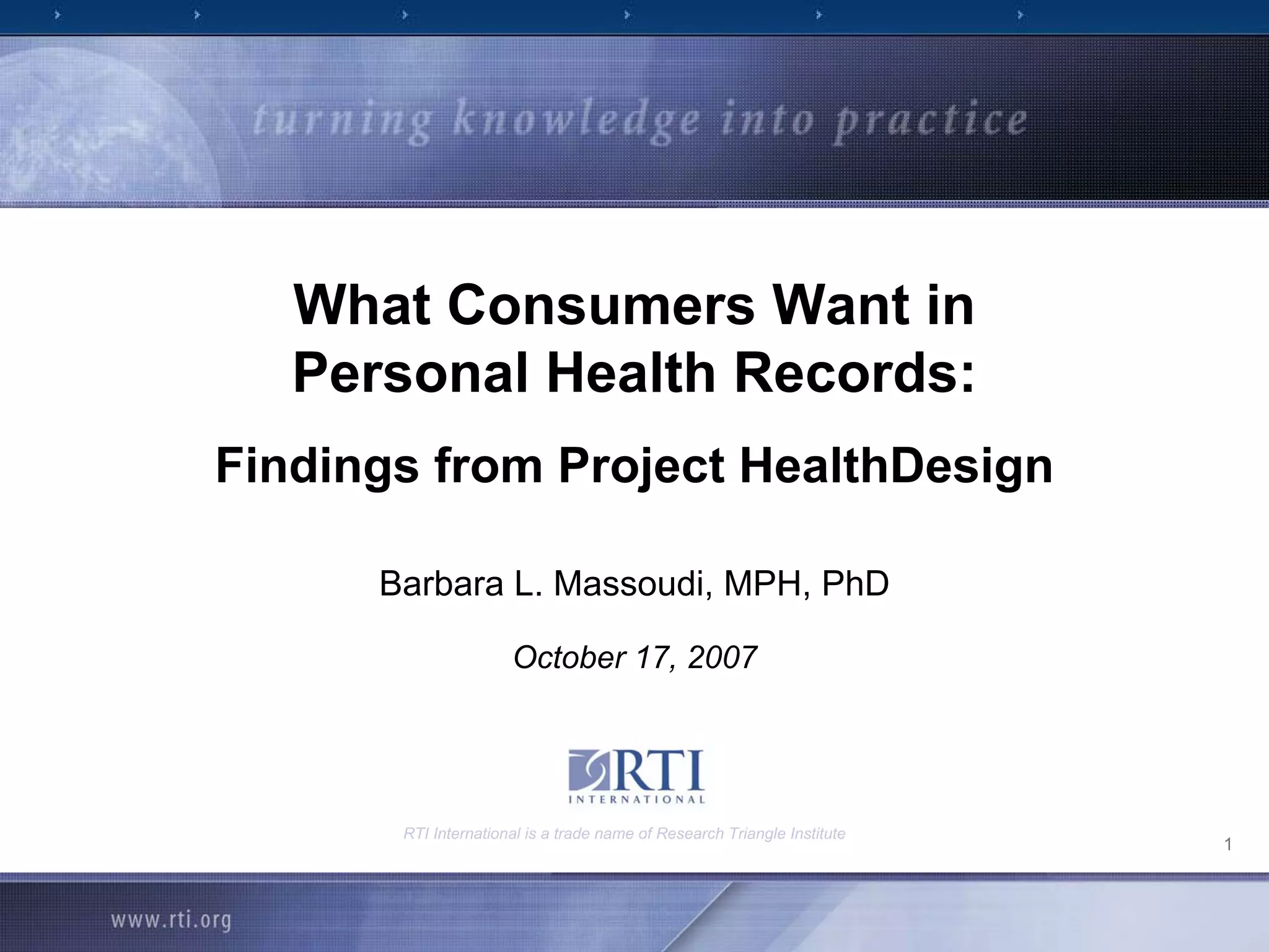 Project HealthDesign